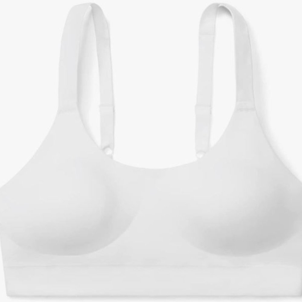 True & Co Women's White Soft Form Scoop Neck Adjustable Strap Bra Size XS